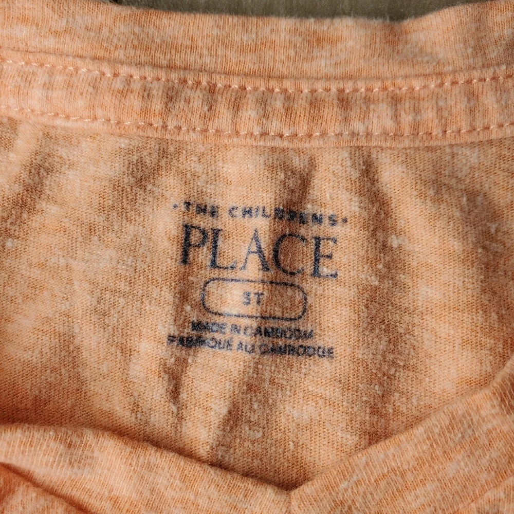 The Children's Place Orange V-Neck Casual T-Shirt Size 3T Toddler Boy